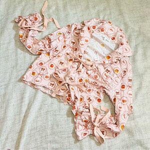 Pink bow and pumpkin Patterned Tie-Front sleep top